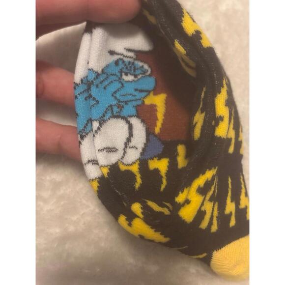 The Smurfs Grouchy Novelty Crew Socks Size 6-13 - Picture 2 of 3